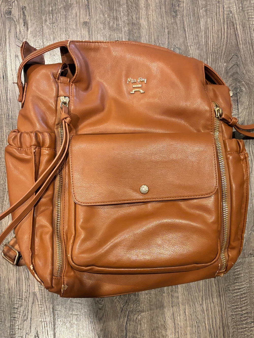 Miss Fong Tan Leather Diaper bag Everyday Bag